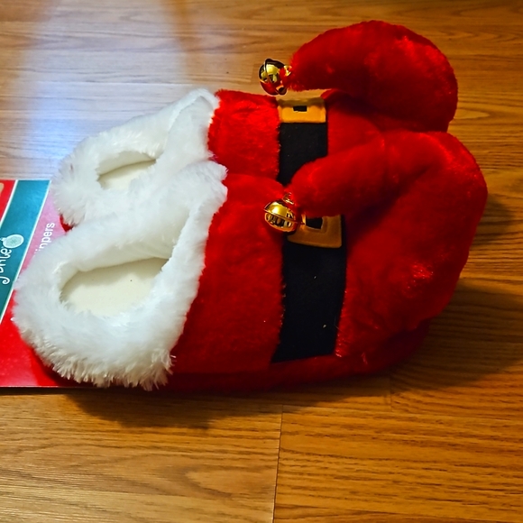 Merry Brite Adult Santa Slippers with Bells. Christmas New Size 7/8 - Picture 4 of 7